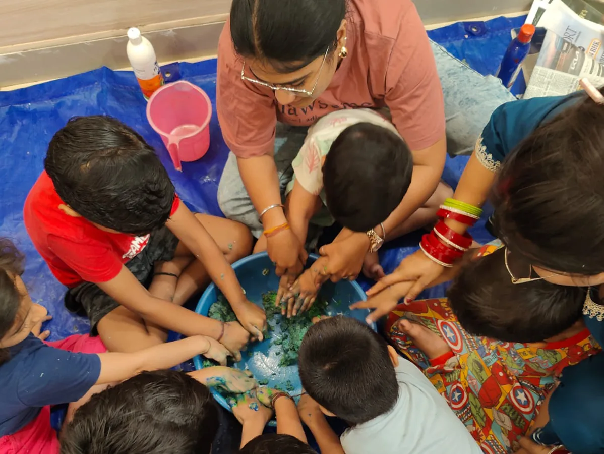 Festival moment with children at Beyond Therapy
